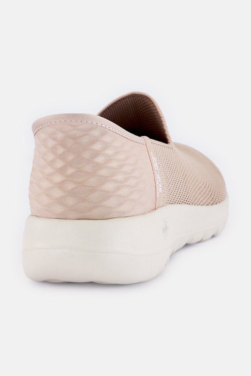 SKECHERS Women Go Walk Lace Up Walking Shoes, Taupe - Image 3